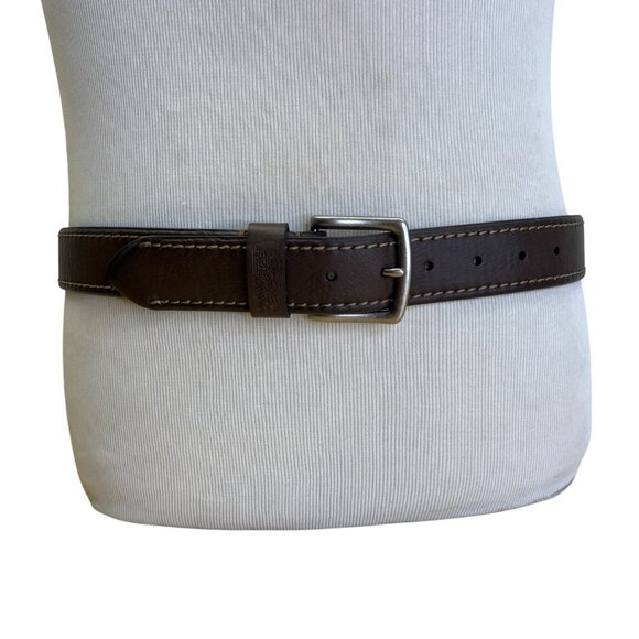 Mens Levis Brown Synthetic Leather Belt With Metal Buckle Size L 38-40 - Picture 1 of 11